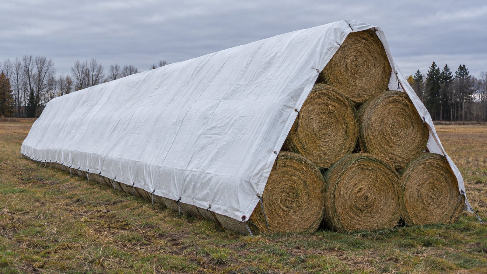 How to Size a Hay Tarp for Round Bale Stacks